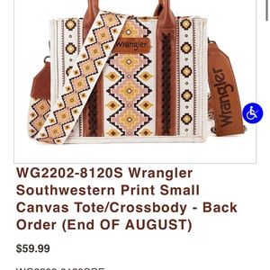 Wrangler Southwestern Print Small Canvas Tote/Crossbody